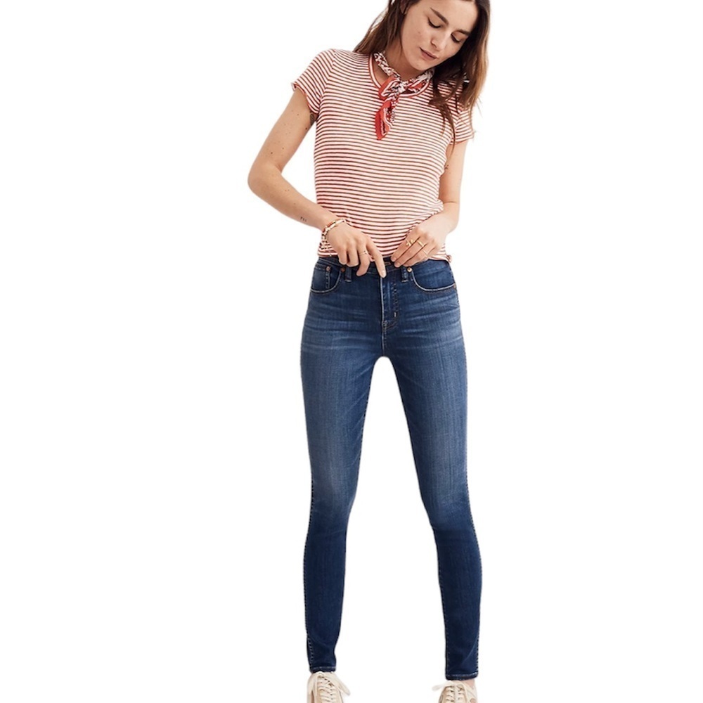 MADEWELL 10" High-Rise Skinny Jeans in Danny Wash: TENCEL™ Denim Edition SZ 26